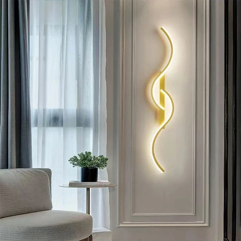 Modern LED Wall Lamp Minimalist Led Light Bedroom Bedside Long Strip Wall Sconces Living Room Sofa Home Indoor Lighting Fixture RELUX.STORE