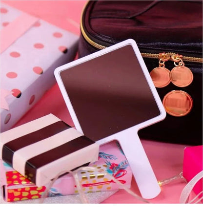 1Pcs Plastic Handle Handheld Makeup Vanity Mirror Portable Square Eyelash Extension Mirror Women Cosmetic Beauty Salon Supplies RELUX.STORE