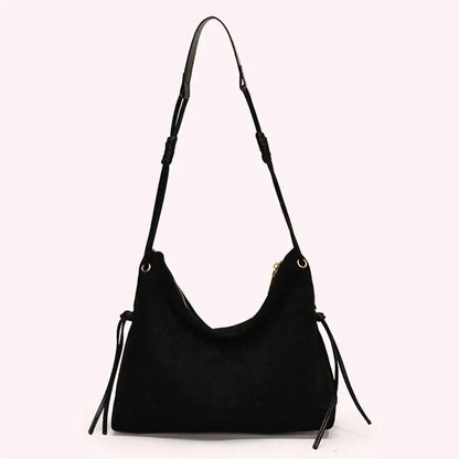 Women Suede Shoulder Bag Adjustable Strap Messenger Bag with Zipper Trendy Retro Handbag for Work Travel RELUX.STORE