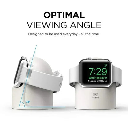 “Apple Watch Charger Stand – Durable Silicone Dock for iWatch Ultra/8/SE2/7/6/SE/4/3 (38–49mm) | Nightstand Mode Compatible | Stable Fast Charging Dock for All Apple Watch Models”
