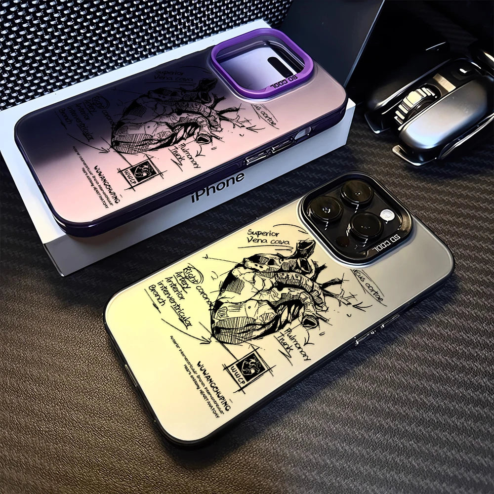 Creative Cardiovascular model Heart Medical Phone Case For iPhone 15 Pro Max 11 12 13 14 16 Pro XS XR 7 8 Plus Anti-drop Cover RELUX.STORE