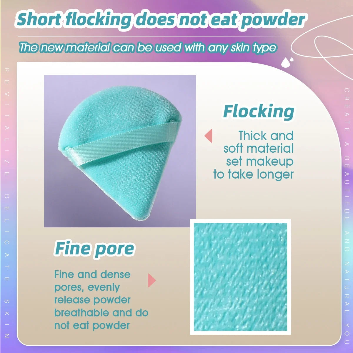 10/20Pcs Triangle Velvet Powder Puff Pizza Flours Mini Face Makeup Sponge Cosmetics Washable Lightweight Makeup Tool RELUX.STORE