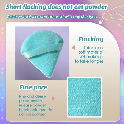10/20Pcs Triangle Velvet Powder Puff Pizza Flours Mini Face Makeup Sponge Cosmetics Washable Lightweight Makeup Tool RELUX.STORE