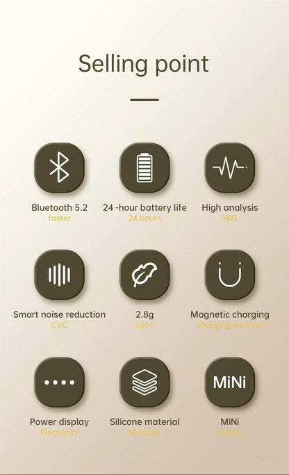 XIAOMI Pro999 Bluetooth Earphones TWS Sleep Noise Reduction Invisible In Ear Wearing Comfortable Sleep Music Game Earphones RELUX.STORE