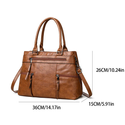 Elegant Handbag for Women High Quality Leather Top-Handle Bags Purse Ladies Shoulder Crossbody Bag Large Casual Tote 2025 Hot RELUX.STORE