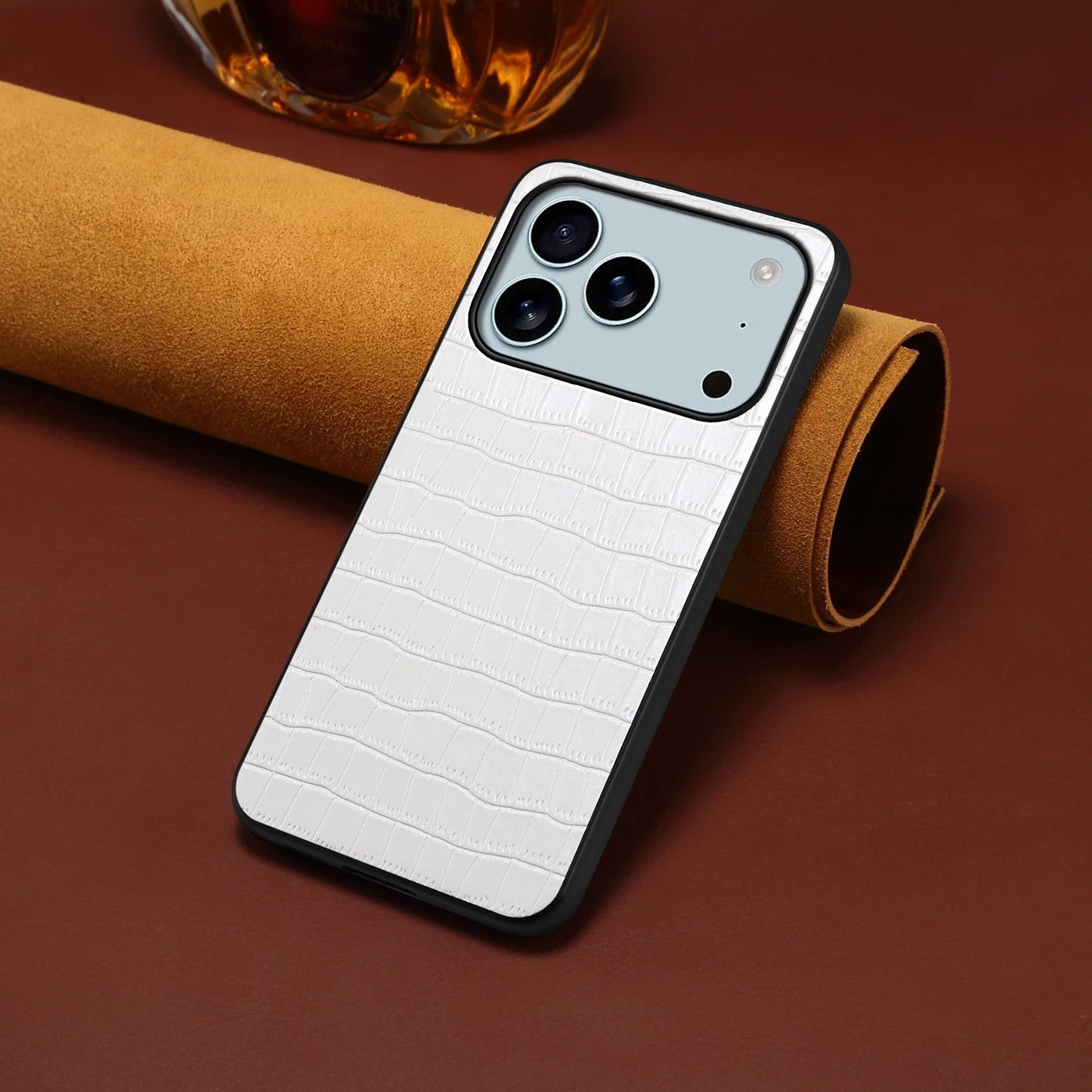 3D Texture PU Leather Case for iPhone 17Air 16e 17 16 15 14 Plus 13 12 11 Pro Max Shockproof Soft TPU Matte Cover Fundas Bumper RELUX.STORE
