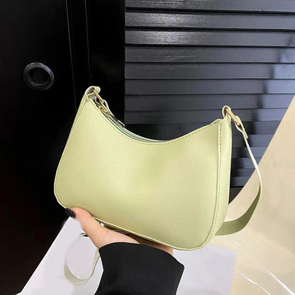 Retro Solid Color PU Leather Shoulder Underarm Bag Women's Fashion Handbags Hobos Purses and Handbag Ladies Crossbody Bags