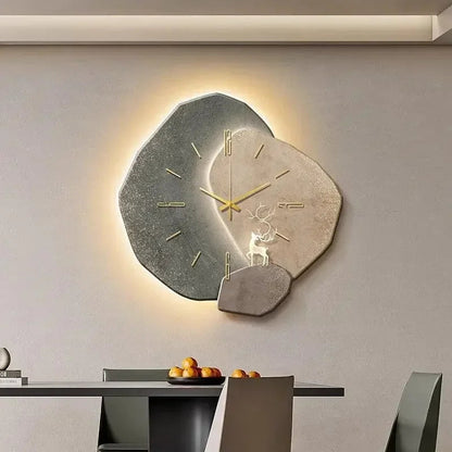 Modern wall clock in living room stylish large living room clock light design mechanism Nordic bedroom with silent decoration RELUX.STORE
