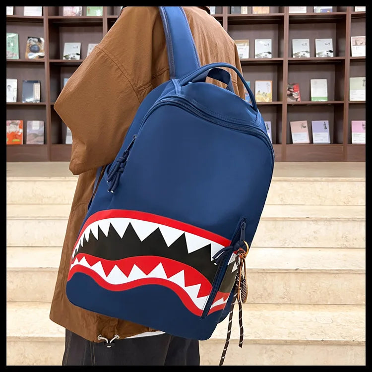 Men's Tactical Backpack: Shark-Mouth Opening Travel Rucksack | Water-Resistant Student Daypack for Outdoor Hiking & College