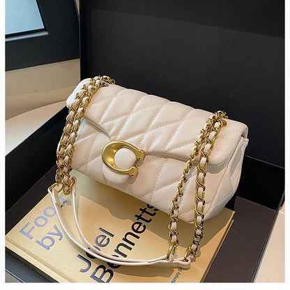 Luxury Fashion Women's Chain Handbag PU Leather Girls Shoulder Messenger Bag Brand lightweight Commuting Bag Tassel Square Bag RELUX.STORE