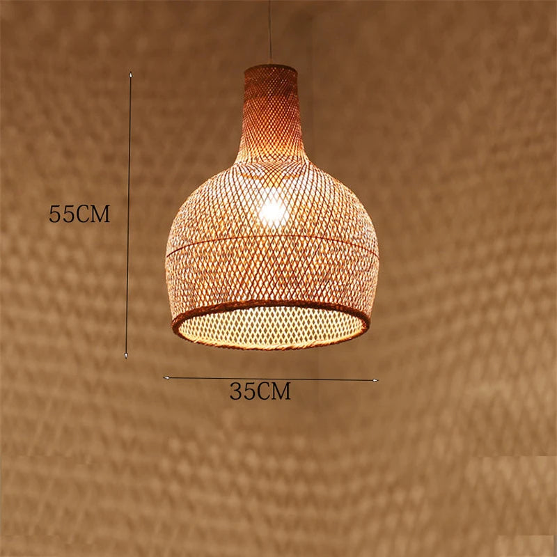 New Chinese Bird's Nest Lampshade Chandelier Hotel Restaurant Staircase Japanese Tatami Rattan LED Bamboo Furniture Decoration RELUX.STORE