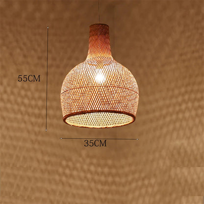New Chinese Bird's Nest Lampshade Chandelier Hotel Restaurant Staircase Japanese Tatami Rattan LED Bamboo Furniture Decoration RELUX.STORE