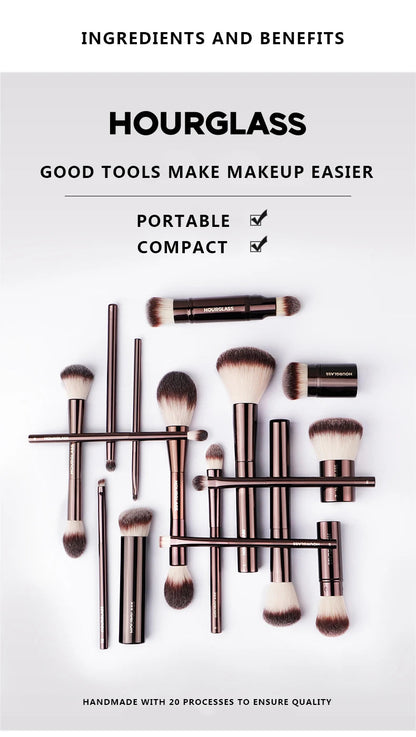 Hourglass Makeup Brush- No.22 Retractable Blush Brush Soft and Skin-friendly Fiber Hair Fashion Design Single Face Brush RELUX.STORE