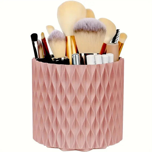 360° Rotating 5 Slot Makeup Brushes Holder Organizer Multi-Functional Desk Storage Cosmetics Storage for Vanity Desktop Bathroom RELUX.STORE