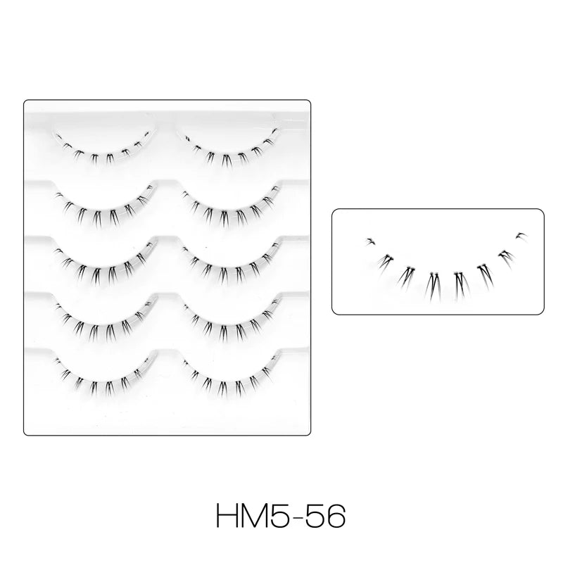 10Pairs Bottom Eyelashes Manga Lower Lashes Clear Band Wispy Small Flame Under Eye Lashes Korean Makeup Cosplay Tools RELUX.STORE