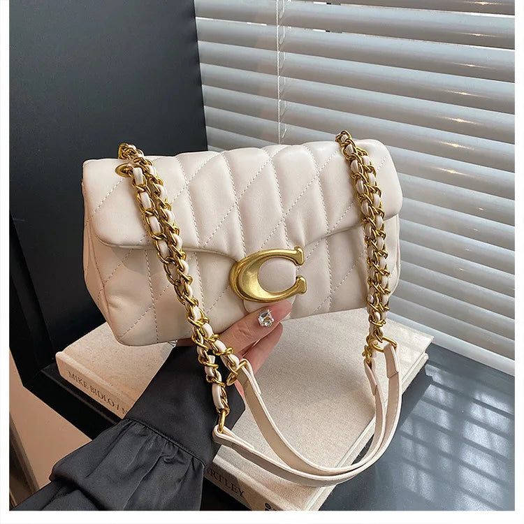 Luxury Fashion Women's Chain Handbag PU Leather Girls Shoulder Messenger Bag Brand lightweight Commuting Bag Tassel Square Bag RELUX.STORE
