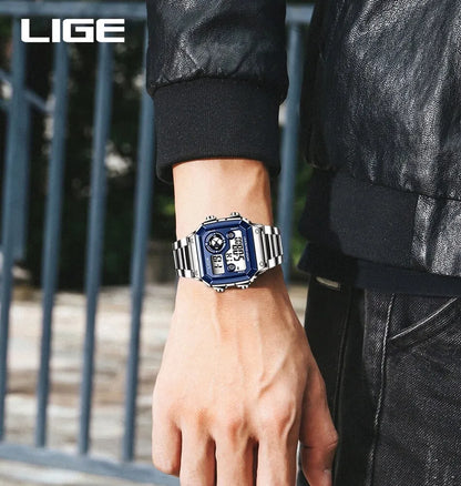 LIGE 2023 NEW Luxury Brand Men Watch Military Digital Watches Sport Wristwatch Mens Waterproof Clock Male Relogio Masculino