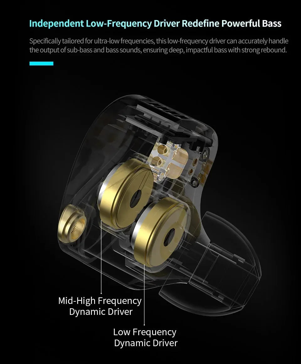 KZ Castor PRO in Ear Earphone HiFi Bass Dynamic Earbuds High-end Tunable Headphone Harman Target with Improved Bass Headsets RELUX.STORE