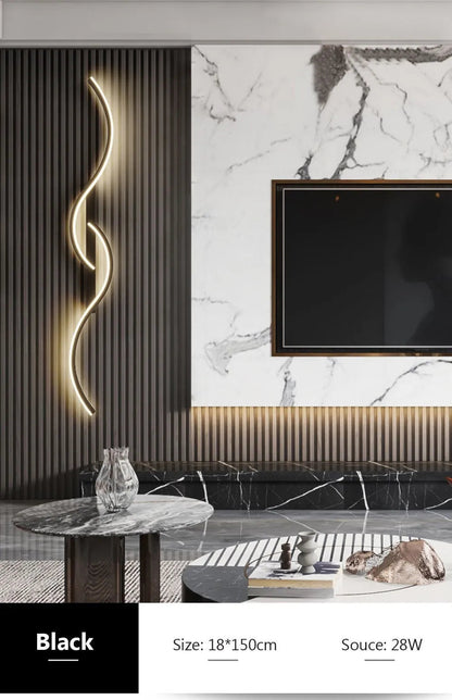 Modern LED Wall Lamp Minimalist Led Light Bedroom Bedside Long Strip Wall Sconces Living Room Sofa Home Indoor Lighting Fixture RELUX.STORE
