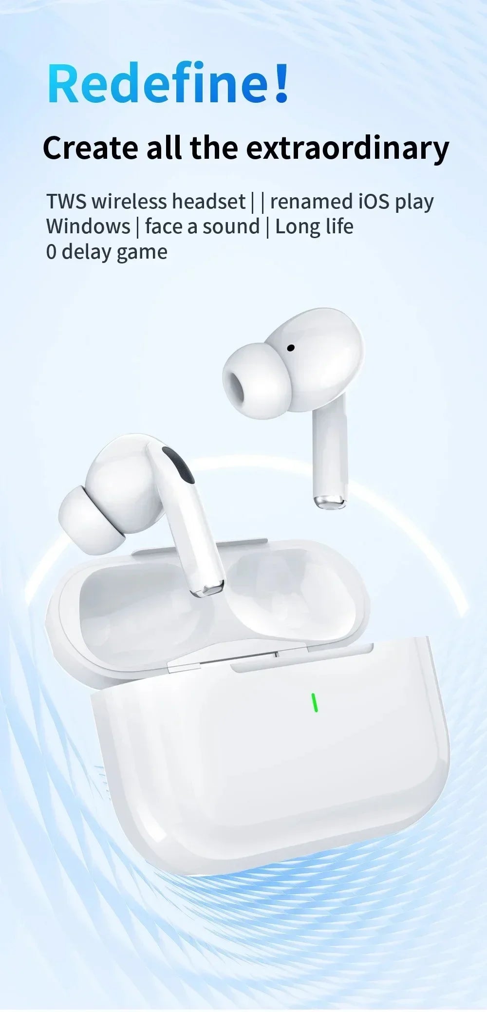 2025 New Air Pro Bluetooth Earphones Wireless Headset HiFi Sound Headphones Low Latency Earbuds Waterproof for IPhone Android RELUX.STORE