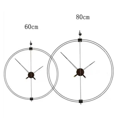 Spanish Minimalist Wall Clock Creative Luxury Living Room Art Clocks Solid Wood Pointer Large Wall Clock Silent Movement Clocks RELUX.STORE