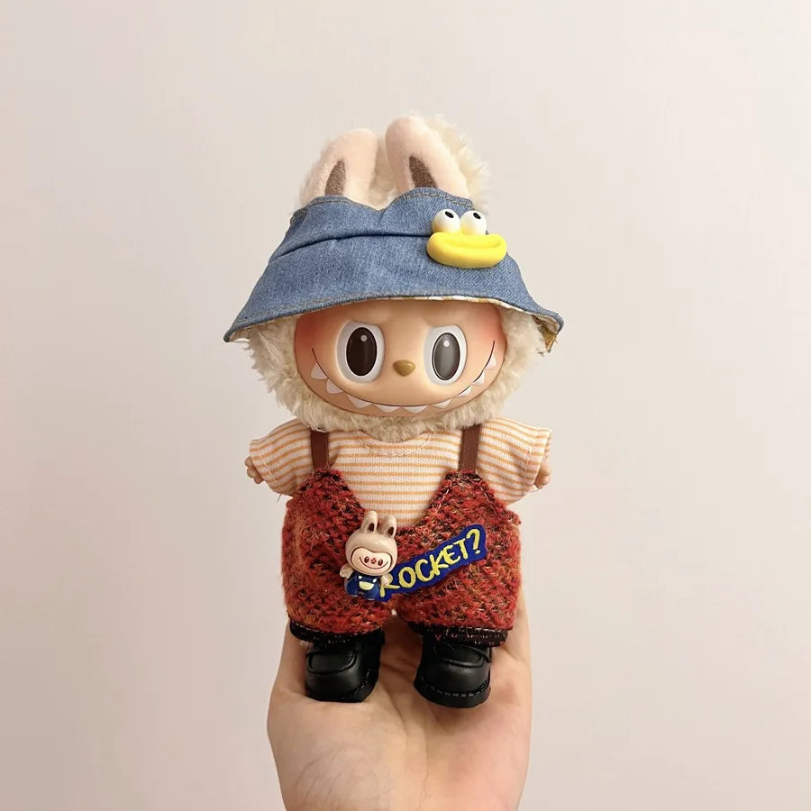 Labubu Clothing Popular New Products Fashion Velcro 17cm Doll Cute Dress Casual Set Skirt Plush Toy Clothing