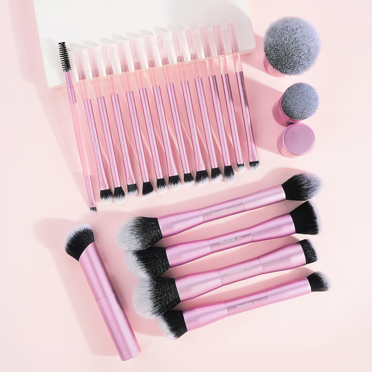 MAANGE 20pcs/set Pro Makeup Brushes Double Ended Foundation Concealers Blush Eye Shadows Brush for Liquid Cream Powder Blending RELUX.STORE