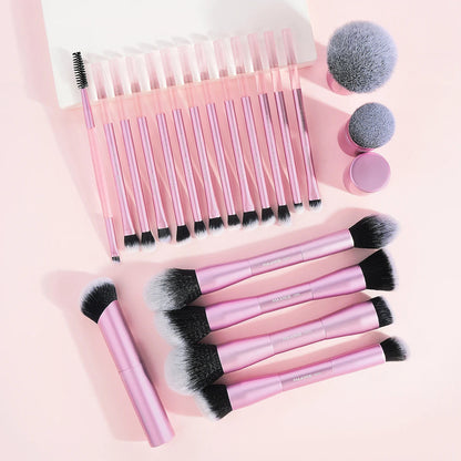 MAANGE 20pcs/set Pro Makeup Brushes Double Ended Foundation Concealers Blush Eye Shadows Brush for Liquid Cream Powder Blending RELUX.STORE
