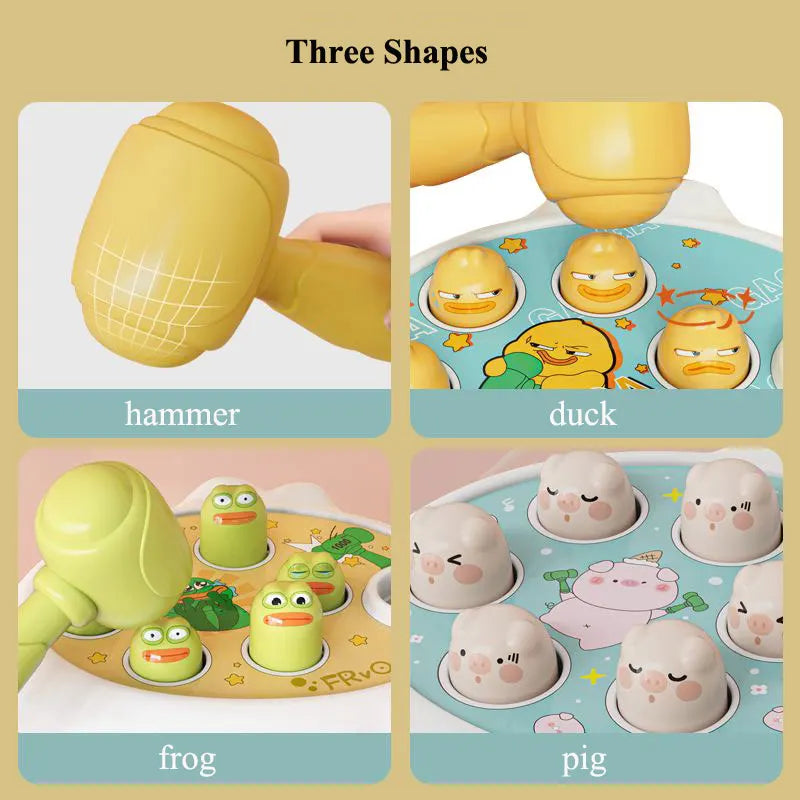 Duck/Frog/Pig Baby Toy Montessori Learning Game Educational Puzzle Gift for 12 24 Months Toddler Boy/Girl with Hammer RELUX.STORE