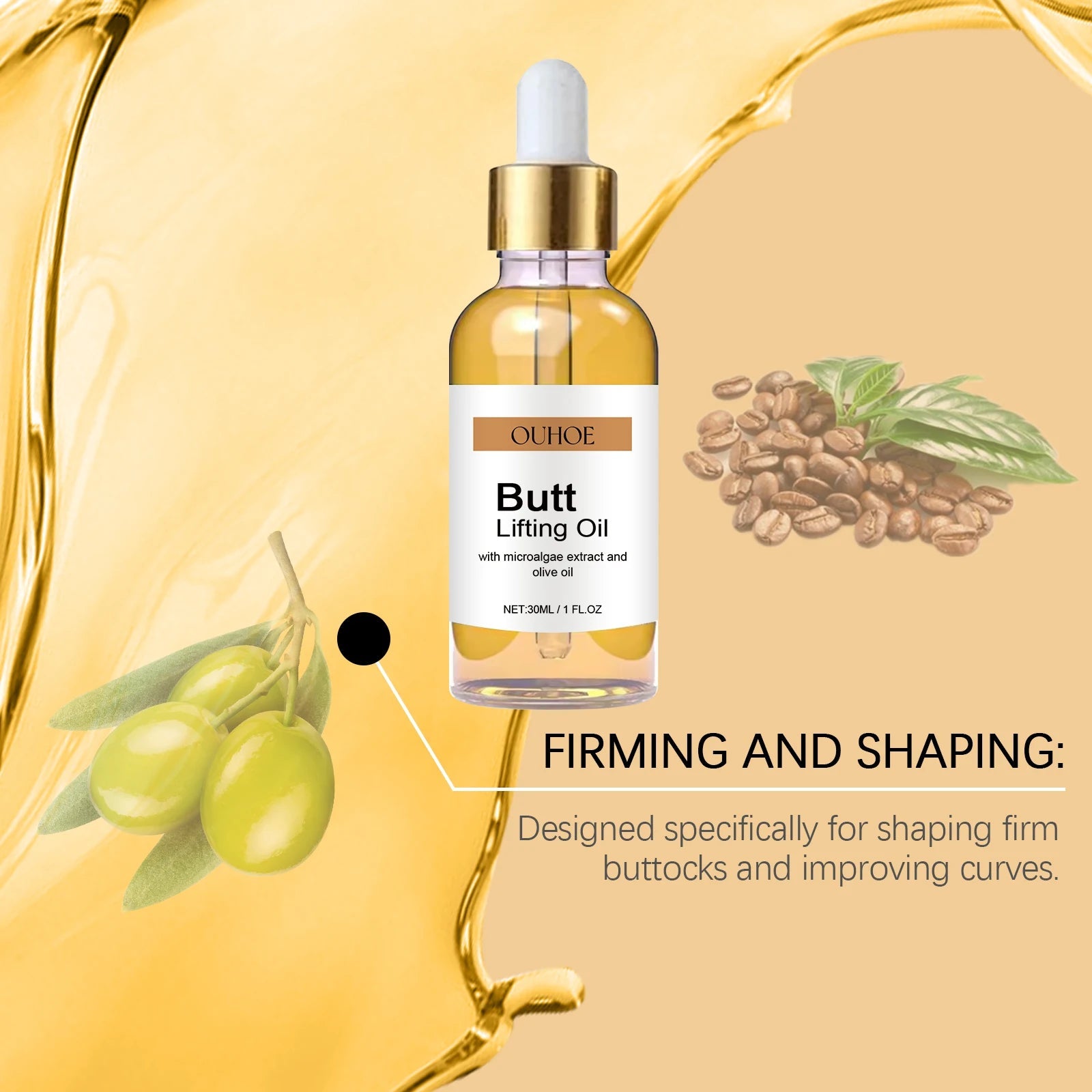 Buttock Enlargement Oil Hip Lifting Growth Firming Nourishing Moisturize Skin Tighten Pores Enhance Elasticity Body Massage Care RELUX.STORE