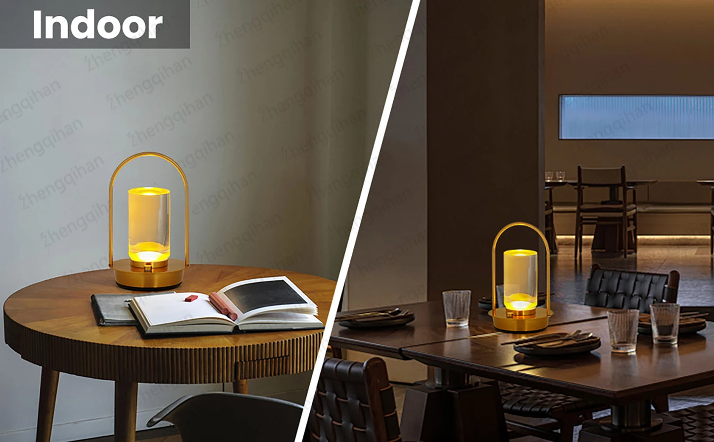 Table Lamp LED Touch Sensor Desktop Night Light Rechargeable Wireless Reading Lamp for Restaurant Hotel Bar Bedroom Decor Light