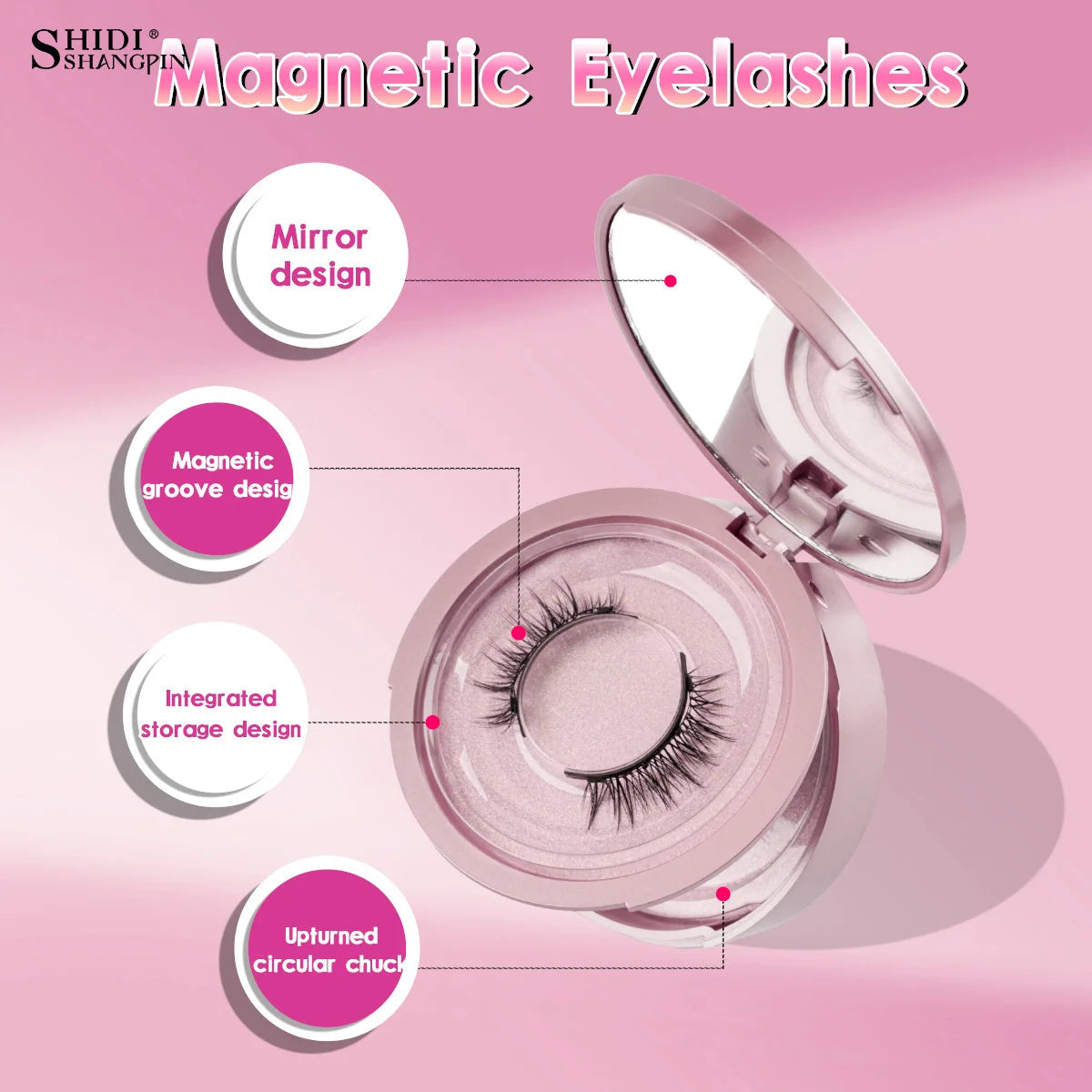 2 Pairs Magnetic Eyelash Natural Look Fluffy False Eyelashes Reusable Magnetic Eyelash Set with Applicator No Glue Need Makeup RELUX.STORE