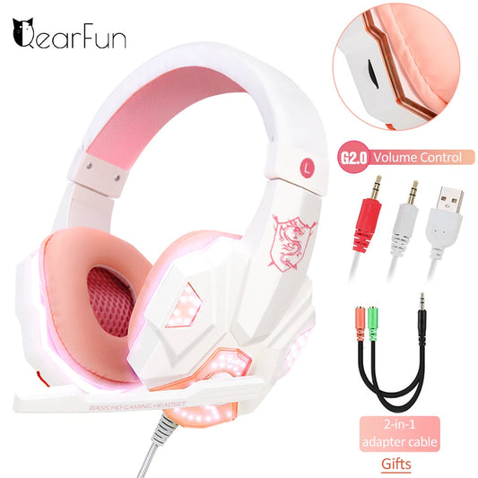 Professional Led Light Wired Gaming Headphones With Microphone For Computer PS4 PS5 Xbox Bass Stereo PC Gaming Headset Gifts RELUX.STORE