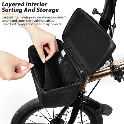 NEWBOLER Folding Bike Handlebar Bag Multi-functional Brompton Bag Bike Front Bag Bike Basket Bag For Brompton Folding Bike
