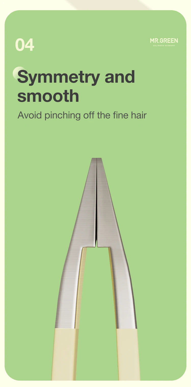 MR.GREEN Curve Handle Eyebrows Tweezers Professional Fine Hairs Puller Makeup Tools Stainless Steel Beauty Clips Removal RELUX.STORE