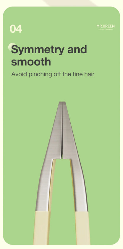 MR.GREEN Curve Handle Eyebrows Tweezers Professional Fine Hairs Puller Makeup Tools Stainless Steel Beauty Clips Removal RELUX.STORE