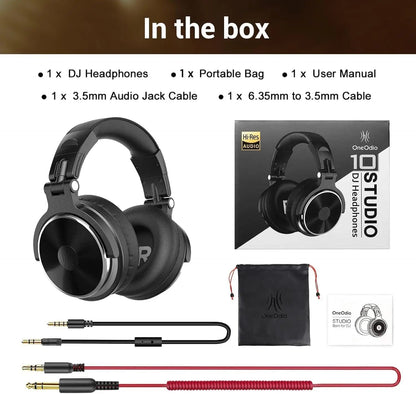 Oneodio Wired Headphones Professional Studio DJ Headphone With Microphone Over Ear Hi-Res Headset Monitoring For Music Phone RELUX.STORE