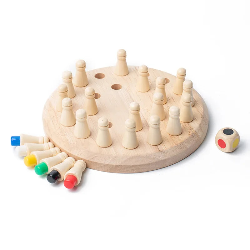 Wooden Memory Match Stick Chess Color Game Board Puzzles Montessori Educational Toy Cognitive Ability Learning Toys For Children RELUX.STORE