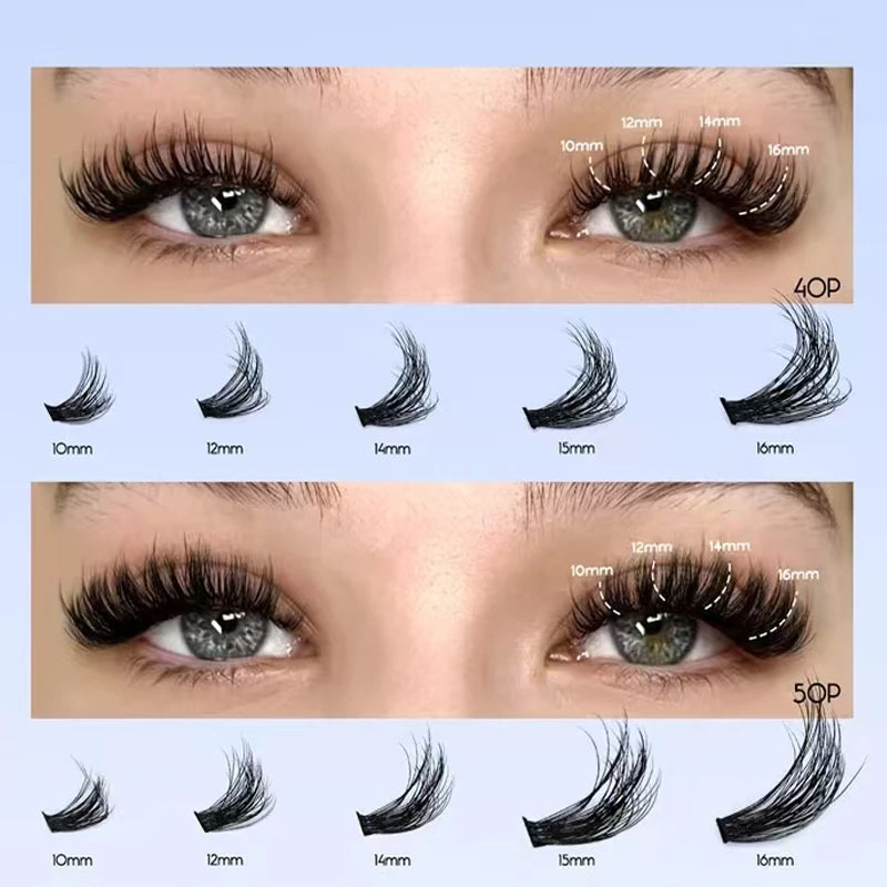 DIY Lashes Extension Kit Lash Bond and Seal Remover Eyelashes 200 PCS Clusters Makeup Tools for Gluing Lashes Gluing Glue RELUX.STORE