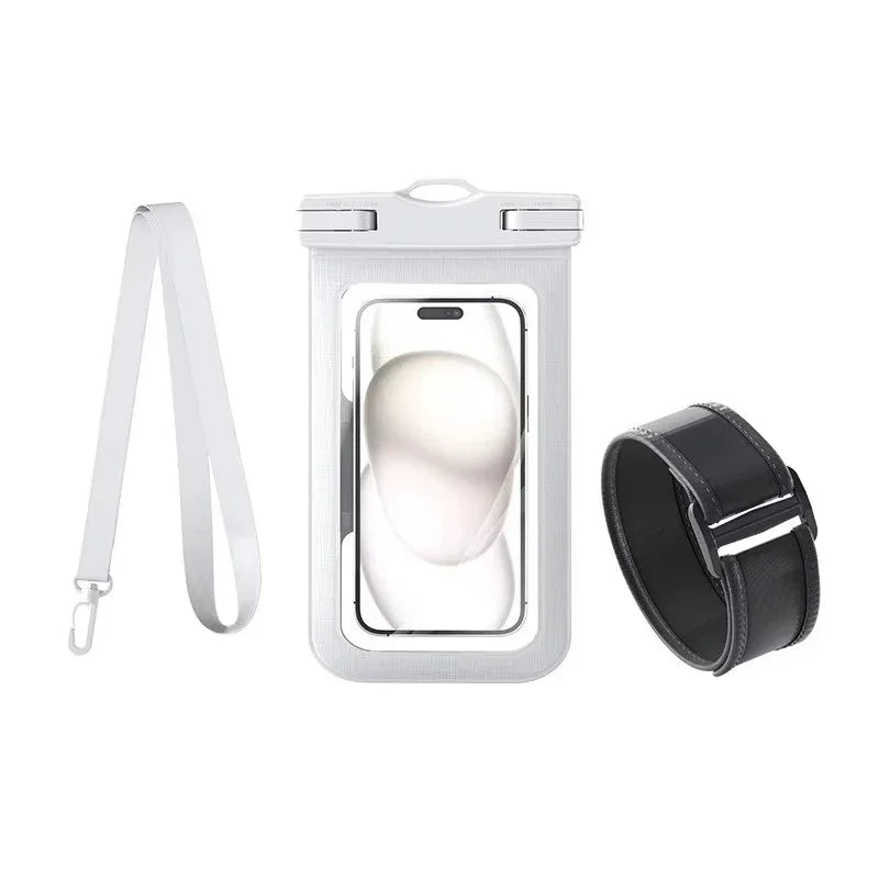 2 in 1 Waterproof Armband Bag Phone Case for IPhone 16 15 14 13 12 11 Pro Max IPhone16 ProMax Swim Dry Pouch Cover with Lanyard