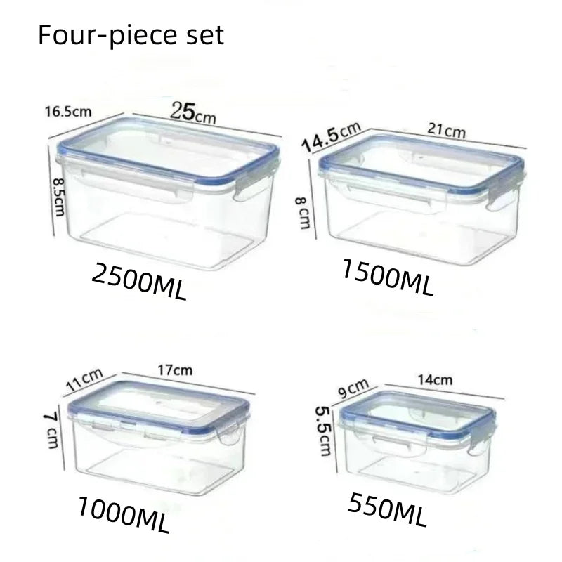 Sealed rectangular refrigerator storage box with lid Plastic crisper microwave-heated lunch box with lid