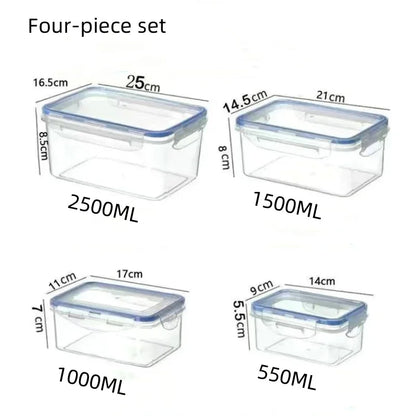 Sealed rectangular refrigerator storage box with lid Plastic crisper microwave-heated lunch box with lid