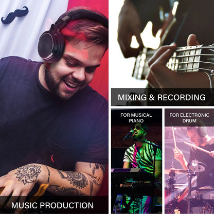 Oneodio Wired Headphones Professional Studio DJ Headphone With Microphone Over Ear Hi-Res Headset Monitoring For Music Phone RELUX.STORE