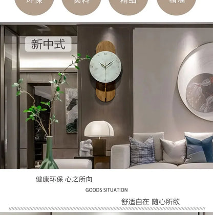 Aesthetic Chinese Wall Clock Creative Pendulum Solid Wood Log Wind Interior Design Unique Art Medieval Decoration Room Decor