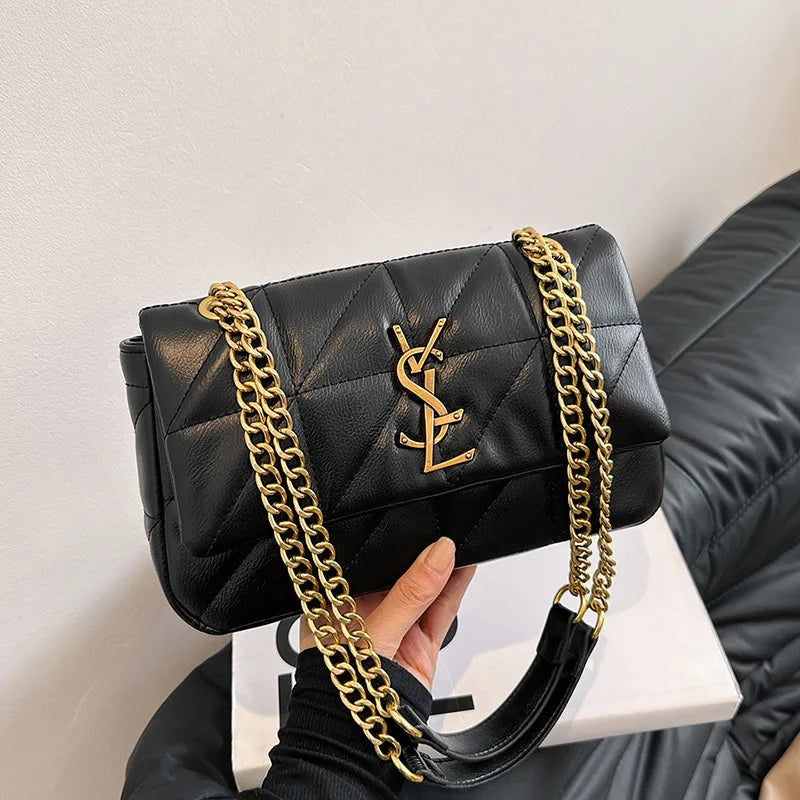 New Xiaoxiangfeng diamond grid chain bag, stylish and versatile, large capacity diagonal span small square bag RELUX.STORE