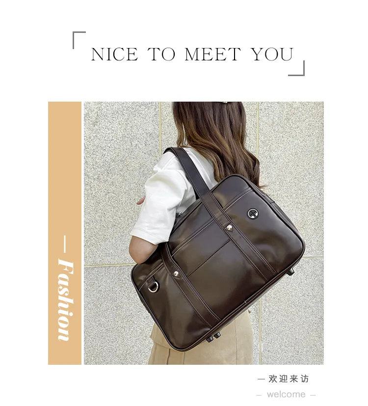 Japanese Casual PU Shoulder Bag Junior High School Students School Bag Handbag Anime Uniform Bag Tote Bags for Women Bolsos RELUX.STORE
