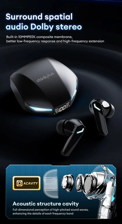 Lenovo XT53 Wireless Upgrade Bluetooth 5.4 Earphones Ultra Long Endurance Low Latency Gaming Headset LED Digital Display Earbuds RELUX.STORE