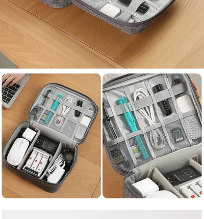 Handheld Digital Bag Multifunctional Large Capacity Moistureproof Mesh Earphone Charger Data Cable USB Travel Protective Case1PC