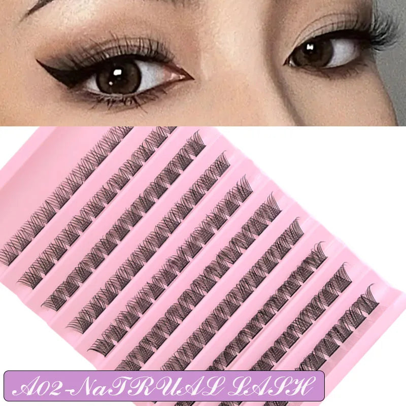 DIY Eyelash Extension Kit Individual Lashes Cluster Mix Lash Clusters with Lash Bond and Seal and Lash Accessories RELUX.STORE