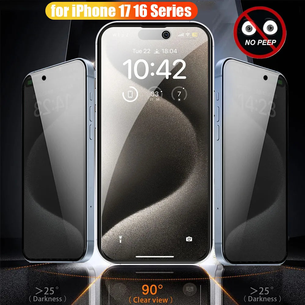 1/2/3Pcs Dust Free Installation Privacy Screen Protector for IPhone 16 17 Pro Max Plus 17 Air Anti-spy / HD Clear Tempered Glass RELUX.STORE